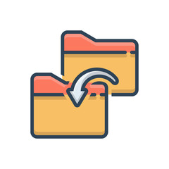 Color illustration icon for folder sharing copy 