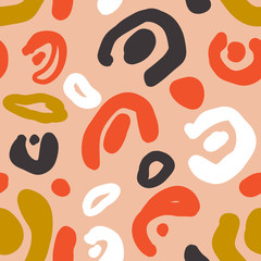 Leopard seamless pattern, cheetah print illustration skin, vector shapes repeat, flat background abstract doodle glamour collage texture