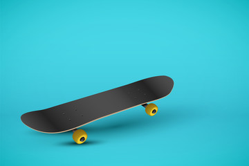 Skateboard ball on pastel blue background. Modern Concept Illustration of sport equipment. Hipster Minimalistic style. Vector Illustration.