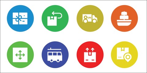 Modern Simple Set of delivering Vector filled Icons