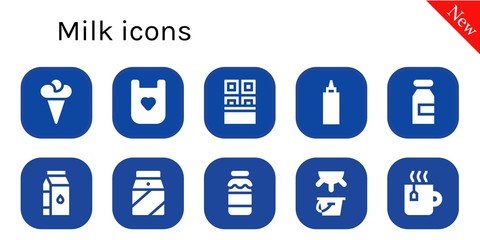 Modern Simple Set of milk Vector filled Icons