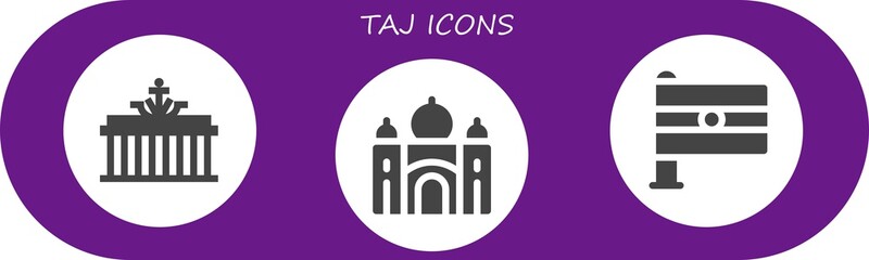 Modern Simple Set of taj Vector filled Icons