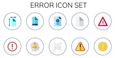 Modern Simple Set of error Vector flat Icons