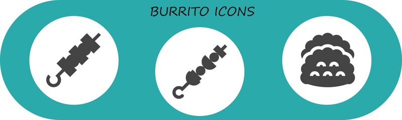 Modern Simple Set of burrito Vector filled Icons