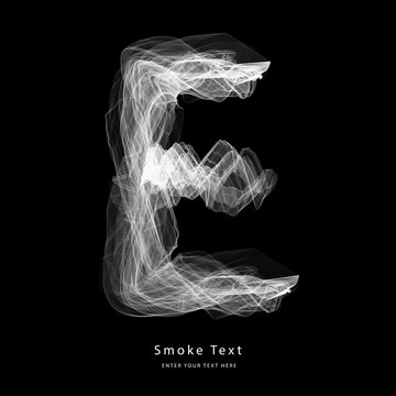 Abstract smoke upper case alphabet letter text art smoky pen brush effect.