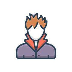 Color illustration icon for hair stylist 