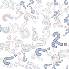 Quiz seamless pattern. Question marks, doubt, faq