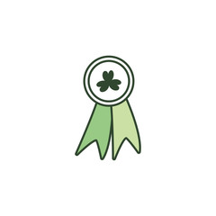 Isolated clover seal stamp of saint patrcks day line style icon vector design