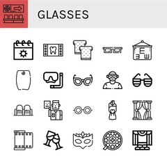 Set of glasses icons