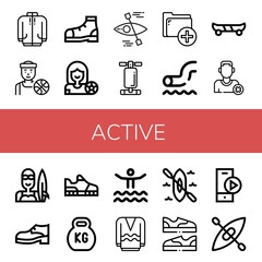 Fototapeta premium active icon set