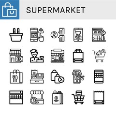 supermarket icon set