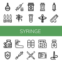 syringe simple icons set