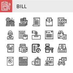 Set of bill icons