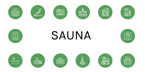Set of sauna icons