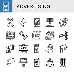 advertising simple icons set