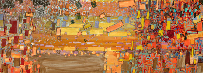 Oil painting, abstract drawing, handmade