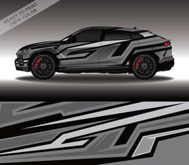 Car wrap decal design vector, custom livery race rally car vehicle sticker and tinting.