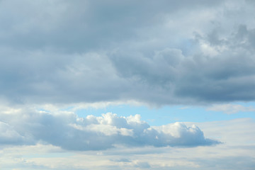 Beautiful view of sky with large clouds