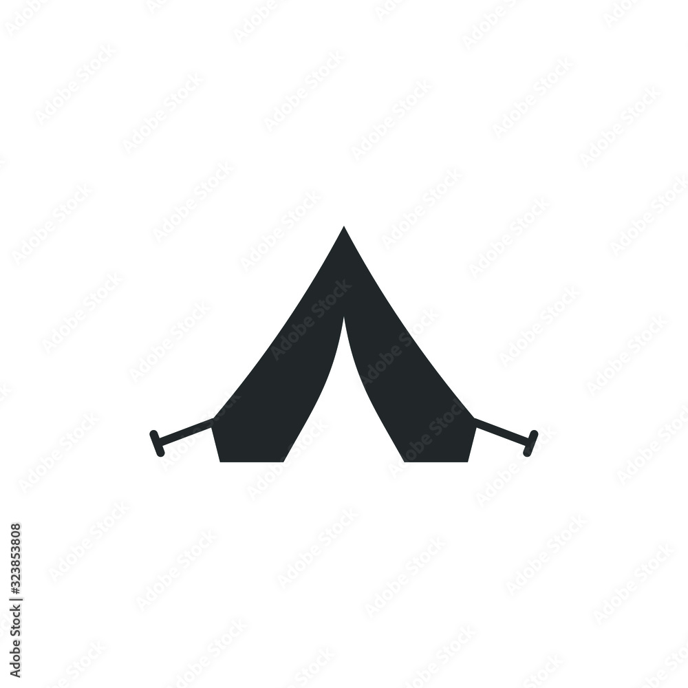 Poster Tent icon template color editable. Camp Travel Event symbol vector sign isolated on white background illustration for graphic and web design.