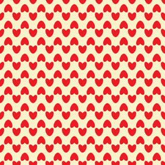 Love. Red hearts. Simple vector seamless pattern. Abstract background. Saint Valentines Day