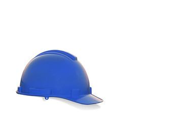 Blue safety helmet hard hat isolated on white background with clipping path.