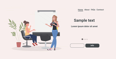 makeup artist holding eye shadow palette modern beauty salon with chair mirror and furniture horizontal copy space vector illustration