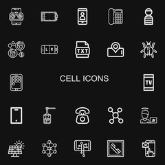 Editable 22 cell icons for web and mobile