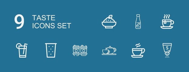 Editable 9 taste icons for web and mobile