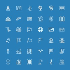 Editable 36 country icons for web and mobile