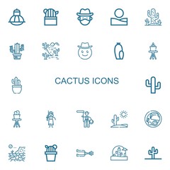 Editable 22 cactus icons for web and mobile