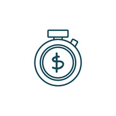 Isolated dollar inside chronometer line style icon vector design