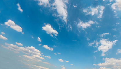 panorama image Blue sky background with tiny clouds
