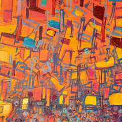 Oil painting, abstract drawing, handmade