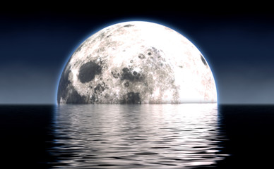 Moon On Water Horizon