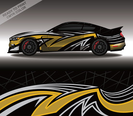 Car wrap decal design vector, custom livery race rally car vehicle sticker and tinting.