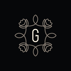 MONOGRAM FLOWER WITH LETTER G
