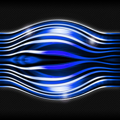 blue and black shiny metal background and mesh texture.