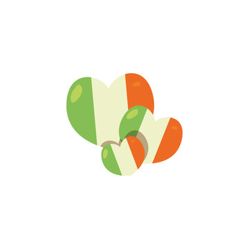 Isolated ireland flag hearts fill style icon vector design