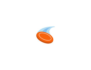 Flying disc vector flat icon. Isolated frisbee golf emoji illustration  - obrazy, fototapety, plakaty