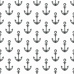 Vector seamless pattern with anchors; simple marine design for fabric, wallpaper, textile, wrapping paper, web design.
