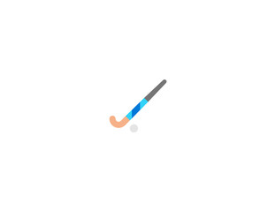 Field hockey vector flat icon. Isolated hockey stick and ball emoji illustration 