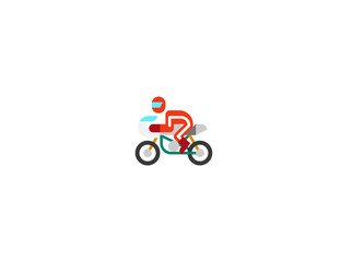 Motorcycle vector flat icon. Isolated motorbike, biker emoji illustration 