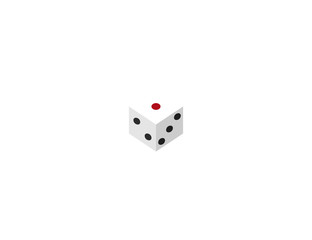 Dice vector flat icon. Isolated backgammon game dice emoji illustration 