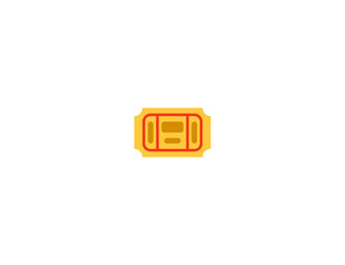 Admission ticket vector flat icon. Isolated movie, cinema, theatre ticket emoji illustration 