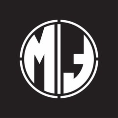 MT Logo initial with circle line cut design template