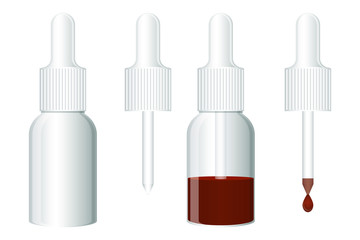 Bottle and dropper medicine vector design illustration isolated on white background
