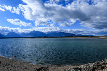 Surface of the Jackson Lake Blue Water, USA