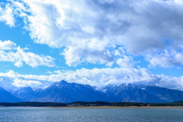 Jackson Lake Blue Water Landscape, USA