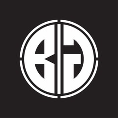 BG Logo initial with circle line cut design template