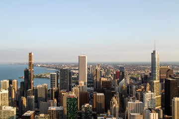 Beautiful aerial view of Chicago skyline at daytime, Illinois, USA